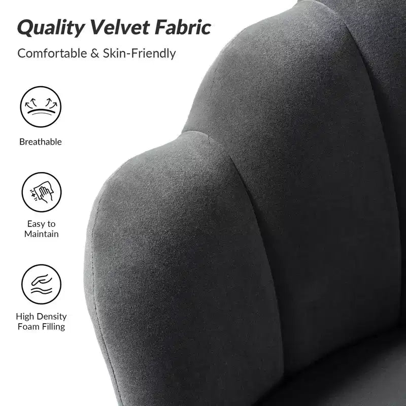 Fauteuil baril confortable avec pieds en métal doré, fauteuil d'appoint pour salon