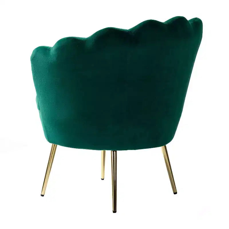 Fauteuil baril confortable avec pieds en métal doré, fauteuil d'appoint pour salon