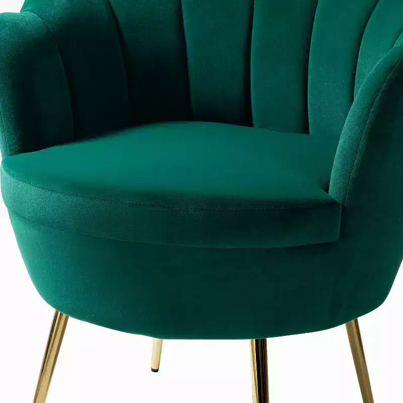Fauteuil baril confortable avec pieds en métal doré, fauteuil d'appoint pour salon