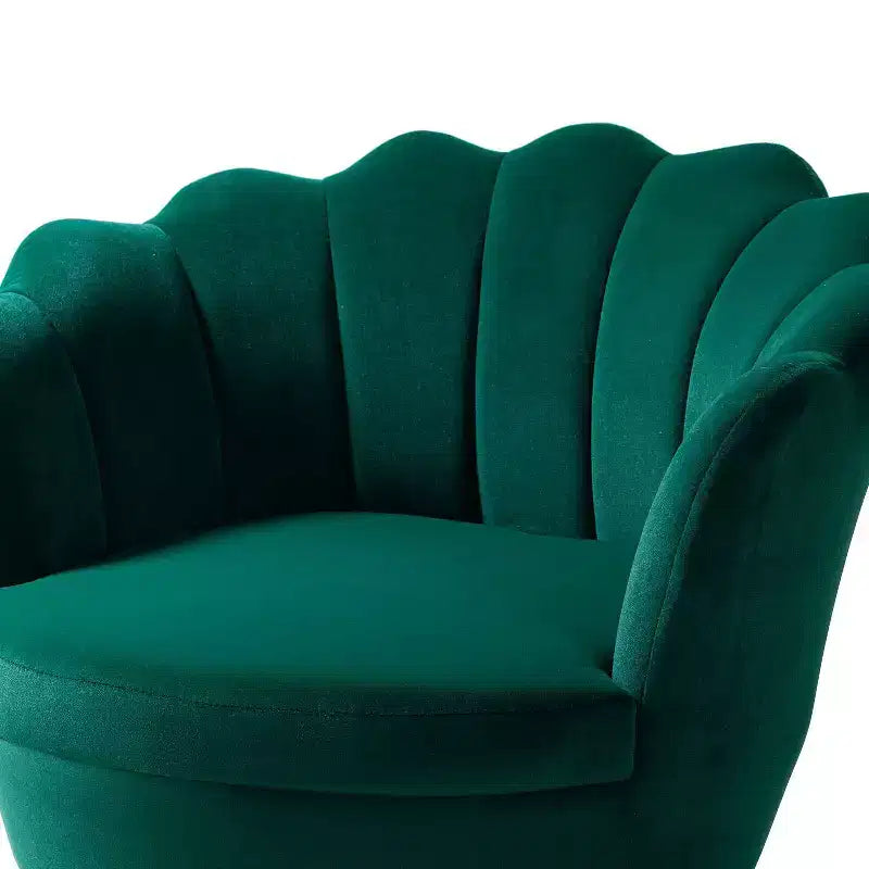 Fauteuil baril confortable avec pieds en métal doré, fauteuil d'appoint pour salon
