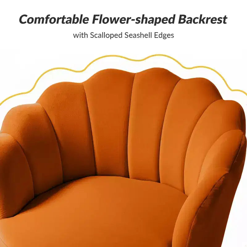 Fauteuil baril confortable avec pieds en métal doré, fauteuil d'appoint pour salon