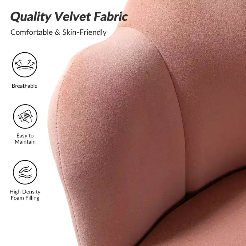 Fauteuil baril confortable avec pieds en métal doré, fauteuil d'appoint pour salon