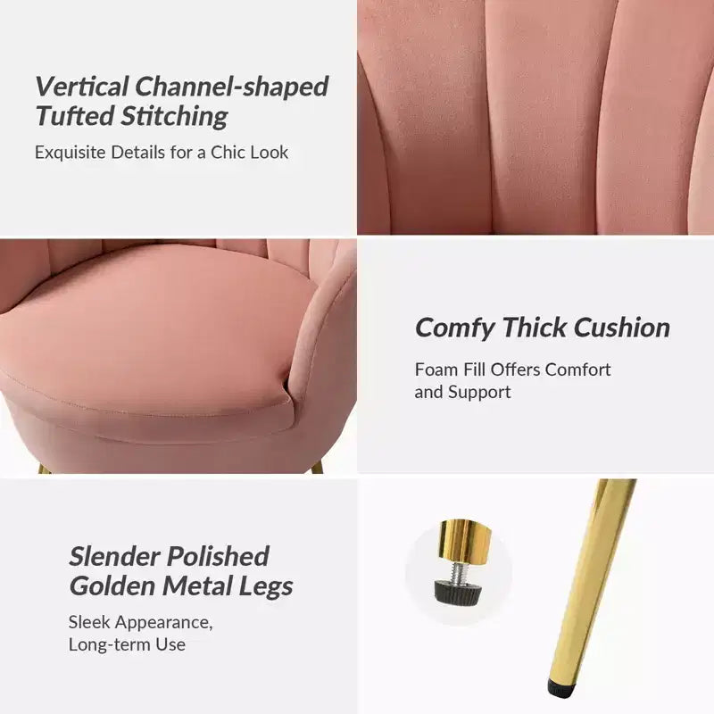 Fauteuil baril confortable avec pieds en métal doré, fauteuil d'appoint pour salon