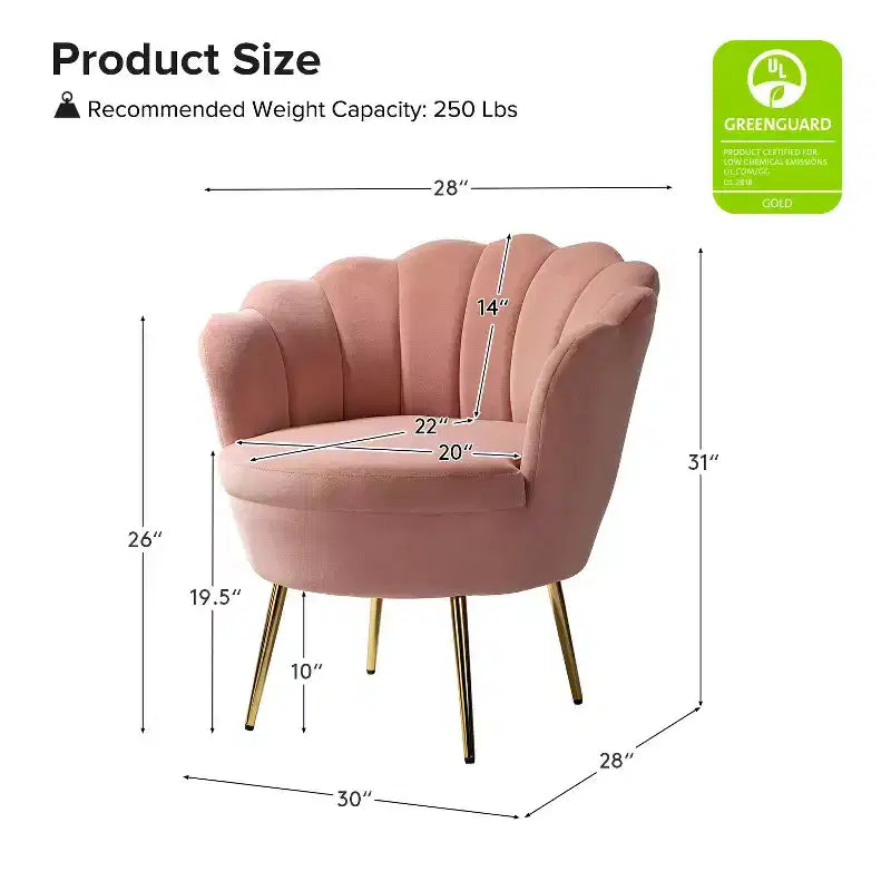 Fauteuil baril confortable avec pieds en métal doré, fauteuil d'appoint pour salon