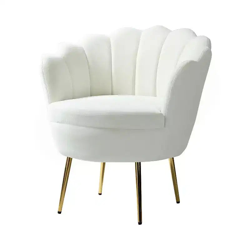 Fauteuil baril confortable avec pieds en métal doré, fauteuil d'appoint pour salon