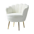 Fauteuil baril confortable avec pieds en métal doré, fauteuil d'appoint pour salon