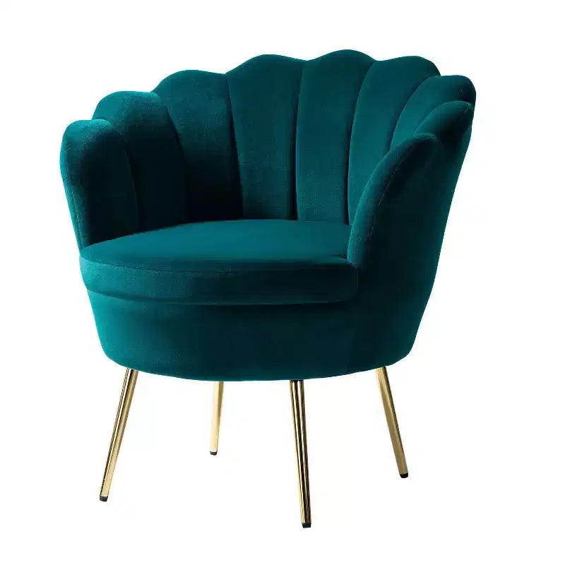 Fauteuil baril confortable avec pieds en métal doré, fauteuil d'appoint pour salon