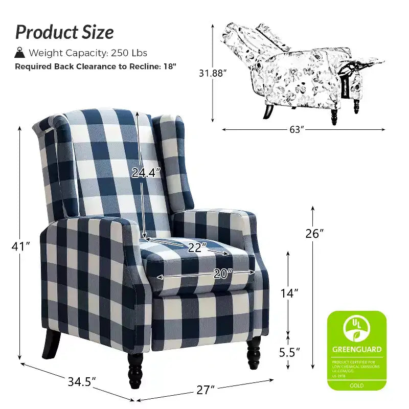 Fauteuil inclinable manuel moderne en polyester pour salon