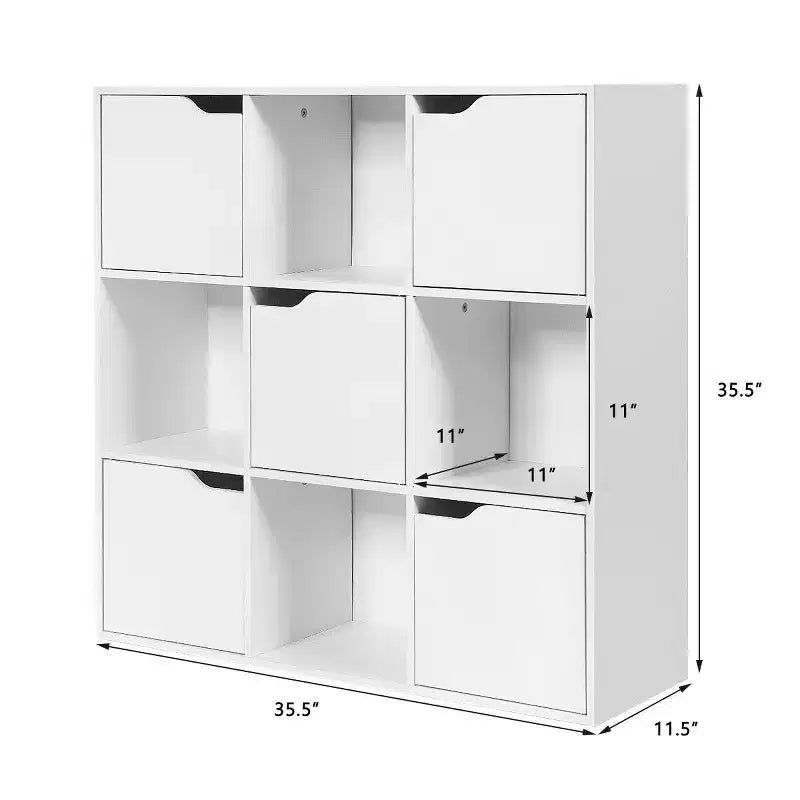 Meuble de rangement 9 cubes, étagères en bois, séparateur de pièces, organisation