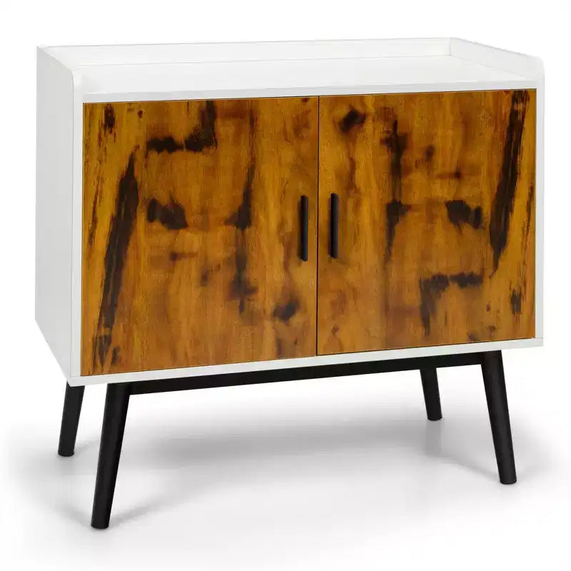 Buffet de rangement avec 2 portes, pieds en métal, armoire d'appoint 81 cm