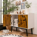 Buffet de rangement avec 2 portes, pieds en métal, armoire d'appoint 81 cm