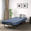 Lit pliant avec matelas en mousse à mémoire de forme, Lit d'appoint portable sur roulettes, Bleu marine