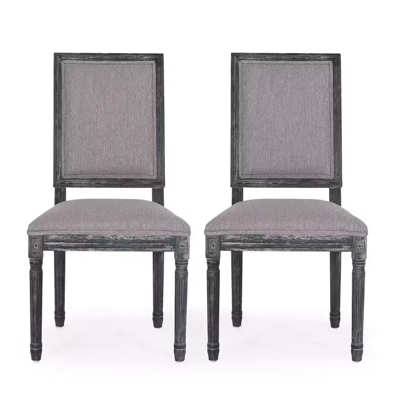 Lot de 2 chaises de salle à manger en bois rembourrées, style campagne française