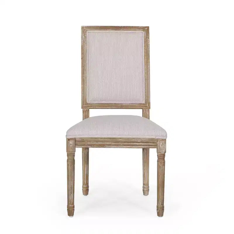 Lot de 2 chaises de salle à manger en bois rembourrées, style campagne française