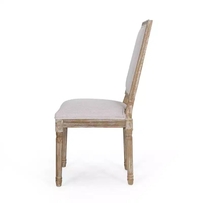 Lot de 2 chaises de salle à manger en bois rembourrées, style campagne française