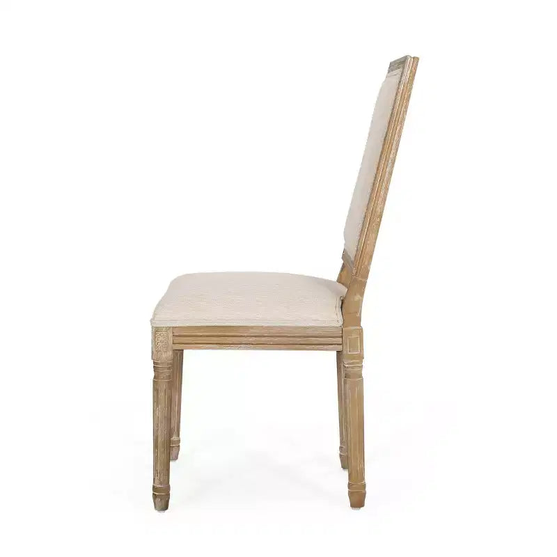 Lot de 2 chaises de salle à manger en bois rembourrées, style campagne française