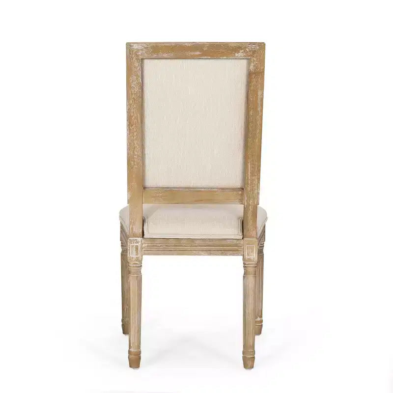 Lot de 2 chaises de salle à manger en bois rembourrées, style campagne française