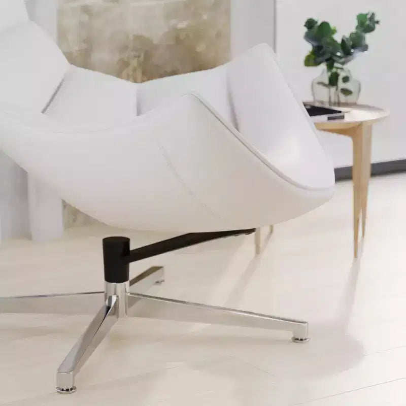 Fauteuil d'appoint pivotant profilé avec piètement en métal croisé