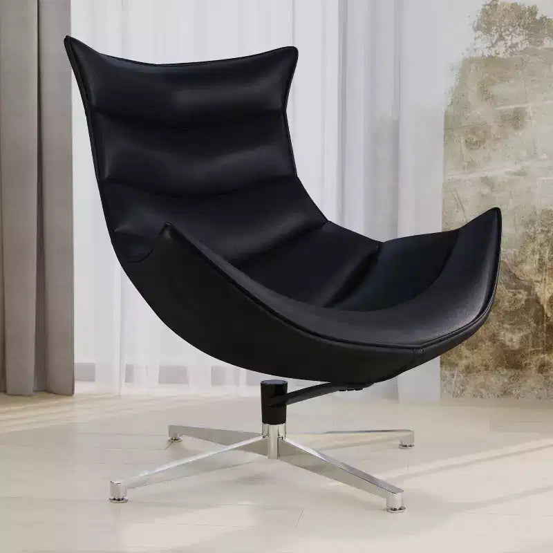 Fauteuil d'appoint pivotant profilé avec piètement en métal croisé