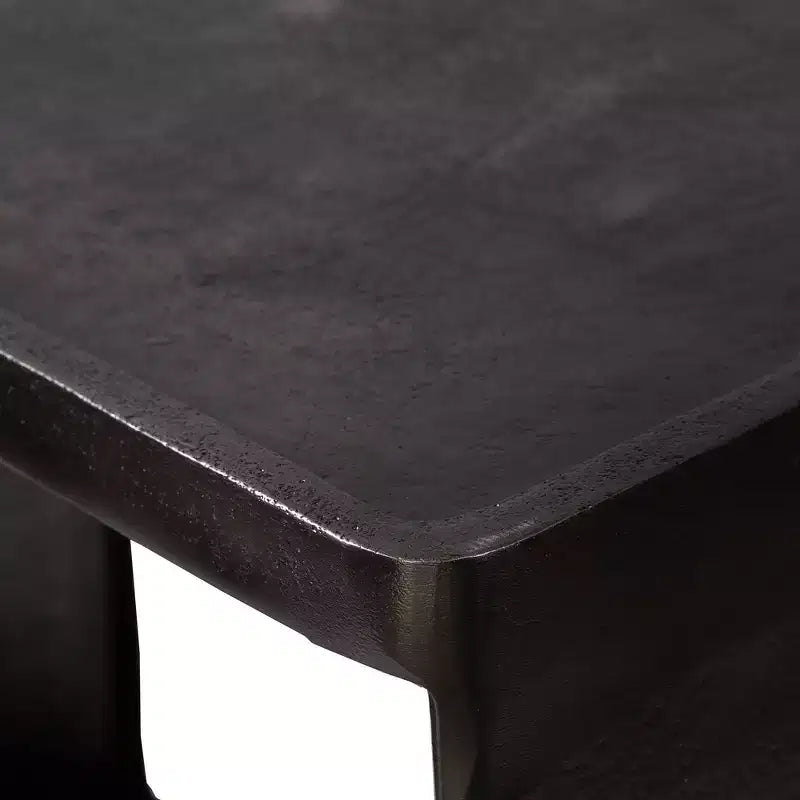 Table d'appoint industrielle antique en nickel 50,8x30,5 cm avec rangement - Noir
