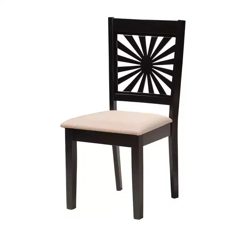 Ensemble de salle à manger moderne Baxton Studio Olympia en tissu et bois